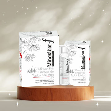 MINOXIBAR F HAIR LOTION   | MINOXIDIL 5.0% (ALCOHOL BASE) + FINASTERIDE | 60ML SHRINK SLIDER